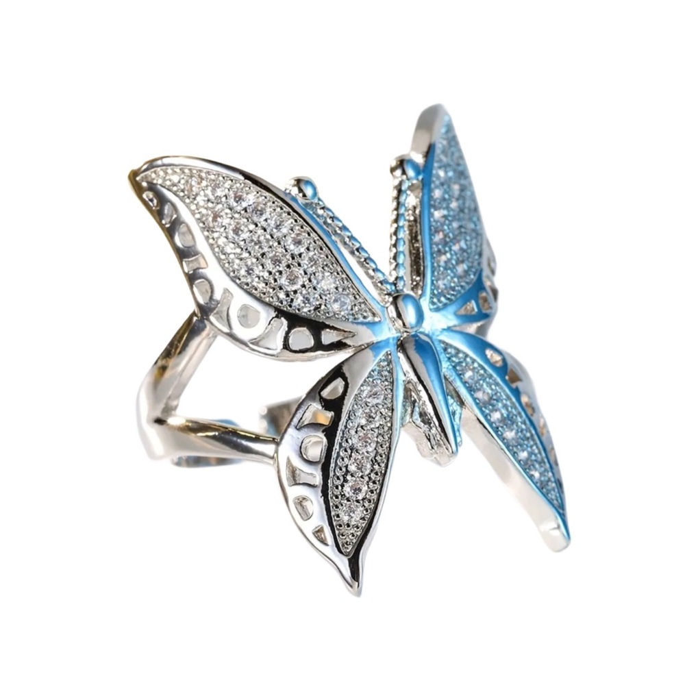 Silver Butterfly Statement Ring